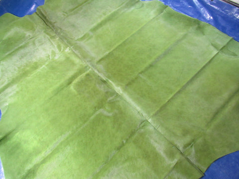 Dyed Green Cowhide Rug - Size: 8x7.5 feet K-286