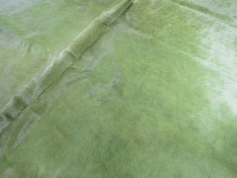 Dyed Green Cowhide Rug - Size: 8x7.5 feet K-286