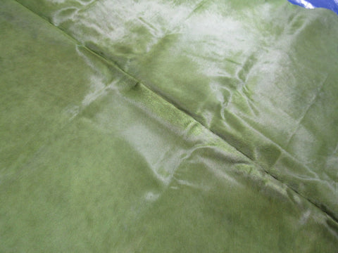 Dyed Green Cowhide Rug - Size: 8x7.5 feet K-286