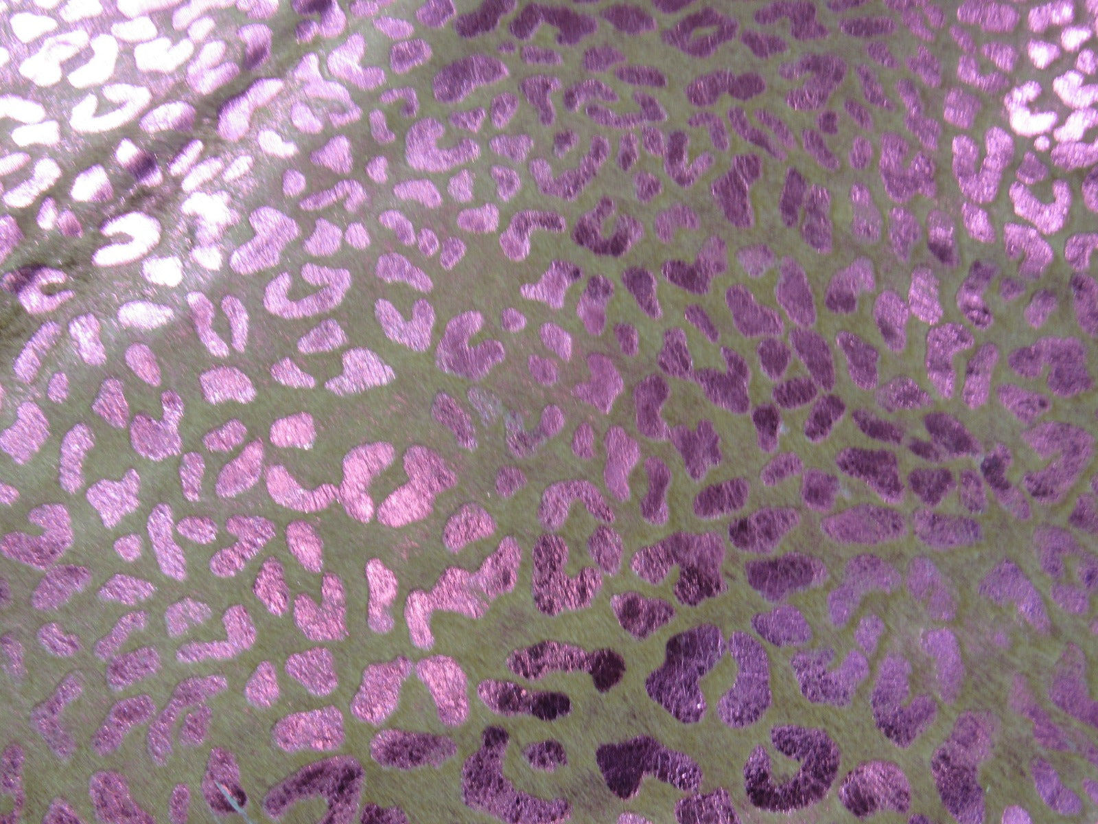 Pink Metallic Leopard Print Cowhide Rug - Size: 7x5 feet K-288