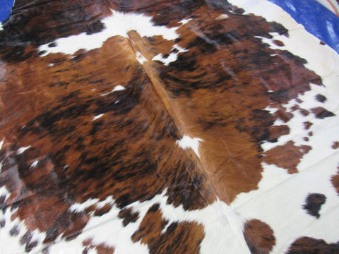 Speckled Tricolor Cowhide Rug - Size: 7x6.7 feet K-293