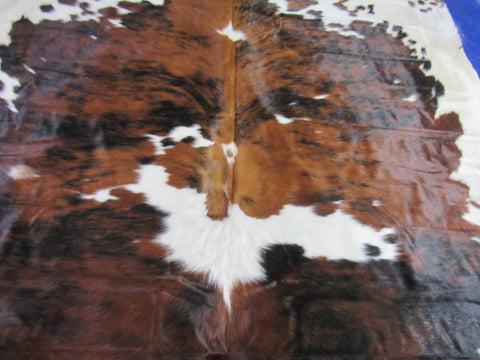 Speckled Tricolor Cowhide Rug - Size: 7x6.7 feet K-293