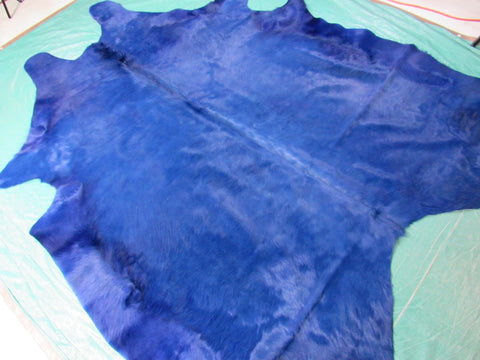 Dyed Blue Cowhide Rug - Size: 8' x 7' C-1481