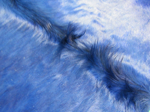 Dyed Blue Cowhide Rug - Size: 8' x 7' C-1481