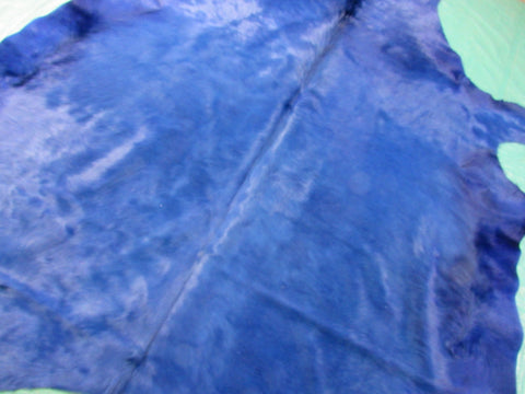 Dyed Blue Cowhide Rug - Size: 8' x 7' C-1481