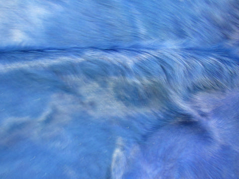 Dyed Blue Cowhide Rug - Size: 8' x 7' C-1481