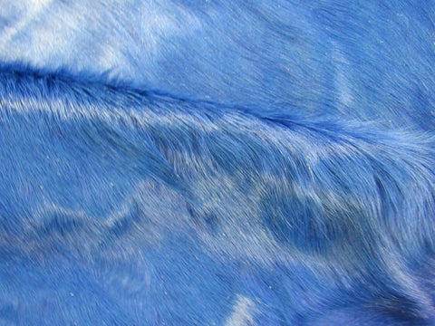 Dyed Blue Cowhide Rug - Size: 8' x 7' C-1481