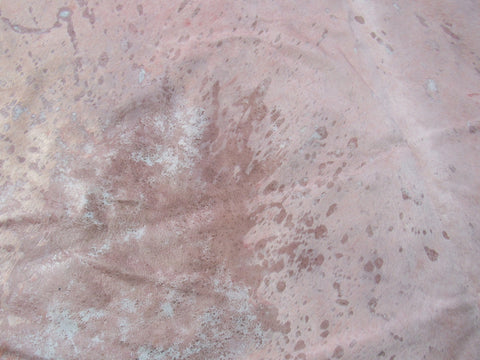 Rose Pink Acid Washed Cowhide Rug - Size: 7x7 feet O-1175