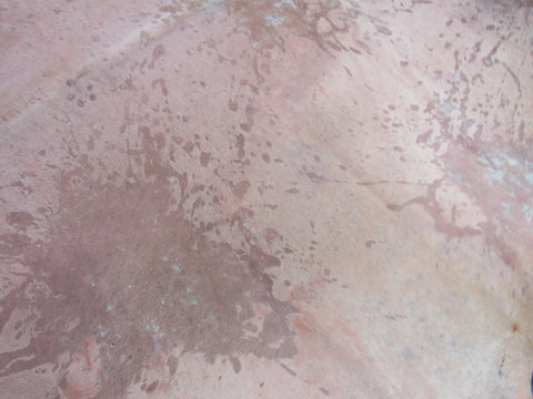 Rose Pink Acid Washed Cowhide Rug - Size: 7x7 feet O-1175