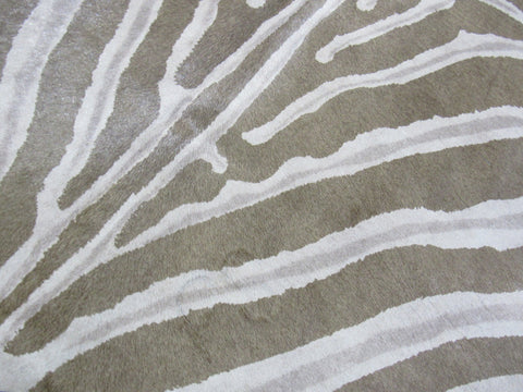 Faded Genuine Zebra Print Cowhide Rug - Size: 7.2x6 feet O-1181