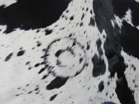 Giant Speckled Black and White Cowhide Rug - Size: 8.7x7.2 feet O-1185