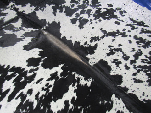 Giant Speckled Black and White Cowhide Rug - Size: 8.7x7.2 feet O-1185