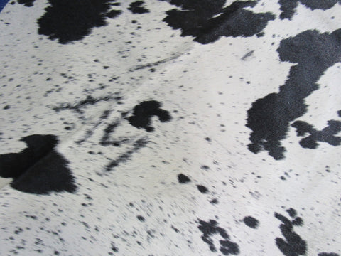 Giant Speckled Black and White Cowhide Rug - Size: 8.7x7.2 feet O-1185