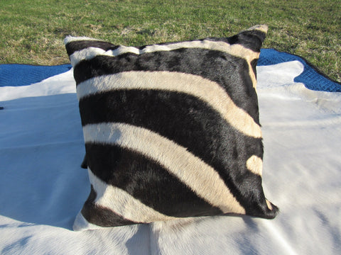 18X18" Real Zebra Hide Pillow Case C-1501