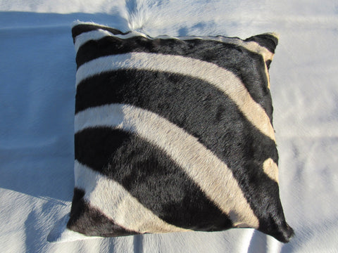 18X18" Real Zebra Hide Pillow Case C-1501