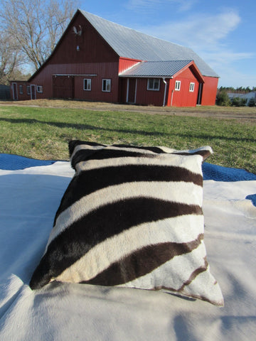 18X18" Real Zebra Hide Pillow Case C-1503