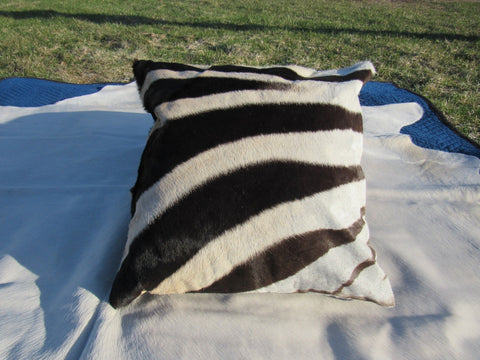 18X18" Real Zebra Hide Pillow Case C-1503