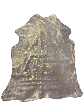 Mini Gold Metallic Cowhide Rug Average Size ~41" X 28" (104 X 71 cm) - TABLE COVER