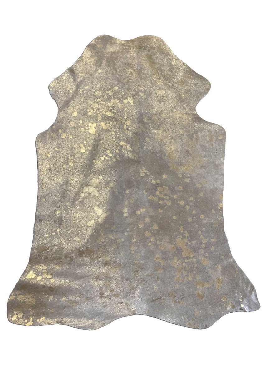 Mini Gold Metallic Cowhide Rug Average Size ~41" X 28" (104 X 71 cm) - TABLE COVER