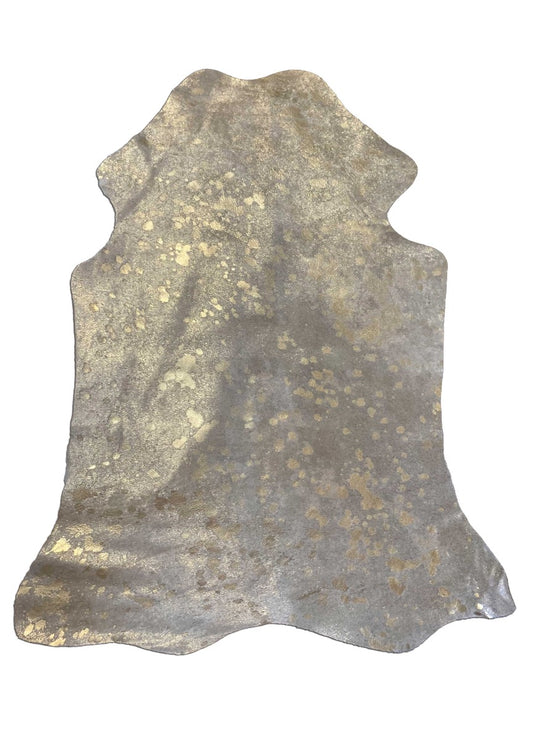 Mini Gold Metallic Cowhide Rug Average Size ~41" X 28" (104 X 71 cm) - TABLE COVER