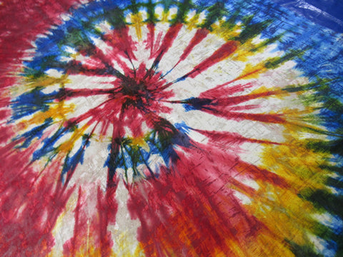 Beautiful Acid Washed & Tie Dye Cowhide Rug (has an particular odor) - Size: 7x6.2 feet C-1726