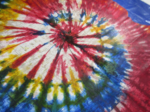 Beautiful Acid Washed & Tie Dye Cowhide Rug (has an particular odor) - Size: 7x6.2 feet C-1726