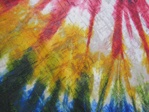 Beautiful Acid Washed & Tie Dye Cowhide Rug (has an particular odor) - Size: 7x6.2 feet C-1726