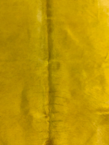 Dyed Yellow Cowhide Rug - Size: 7.5' x 7.5' C-1616