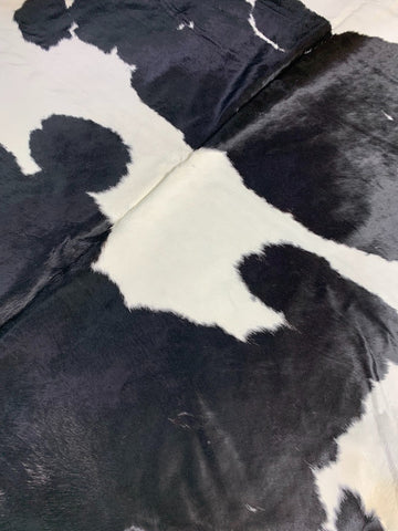 Huge Black & White Cowhide Rug Size: 8 3/4x8 feet O-1027