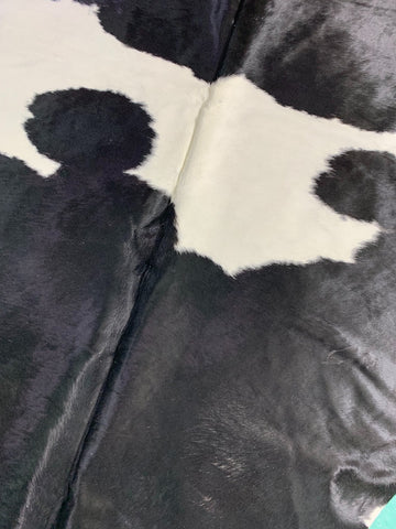 Huge Black & White Cowhide Rug Size: 8 3/4x8 feet O-1027