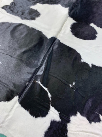 Huge Black & White Cowhide Rug Size: 8 3/4x8 feet O-1027