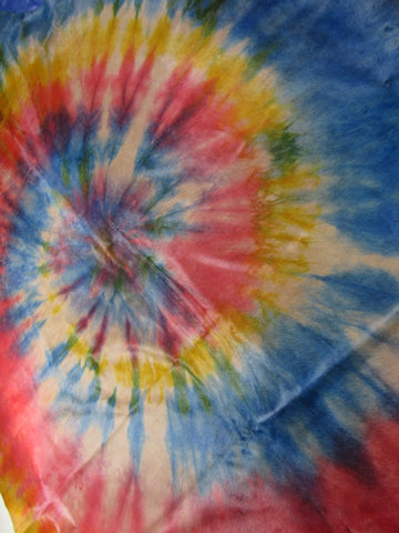 Multicolor Tie Dye Cowhide Rug (has a particular odor) - Size: 8.7x8 feet C-1727