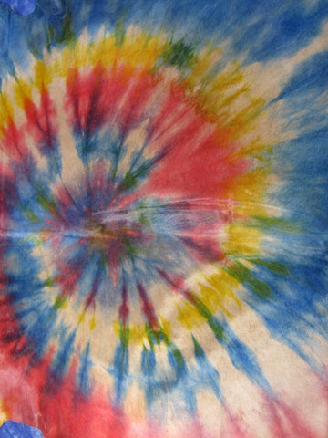 Multicolor Tie Dye Cowhide Rug (has a particular odor) - Size: 8.7x8 feet C-1727