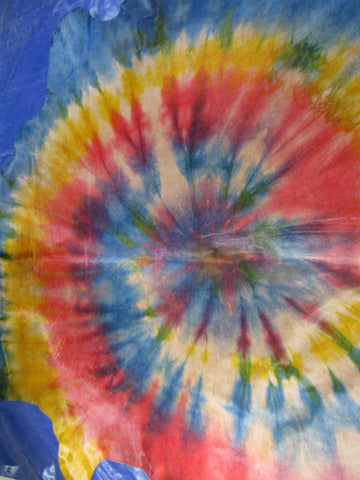 Multicolor Tie Dye Cowhide Rug (has a particular odor) - Size: 8.7x8 feet C-1727