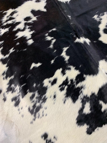 Huge Black & White Speckled Cowhide Rug Size: 8 3/4x7 feet O-1029