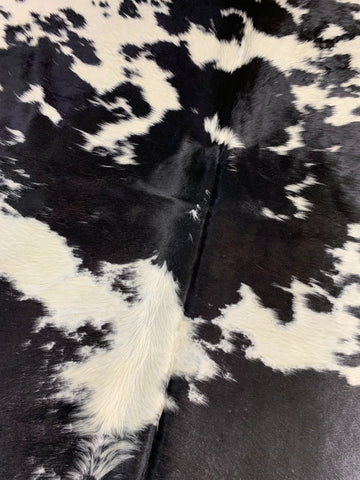 Huge Black & White Speckled Cowhide Rug Size: 8 3/4x7 feet O-1029