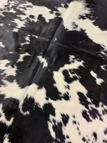 Huge Black & White Speckled Cowhide Rug Size: 8 3/4x7 feet O-1029