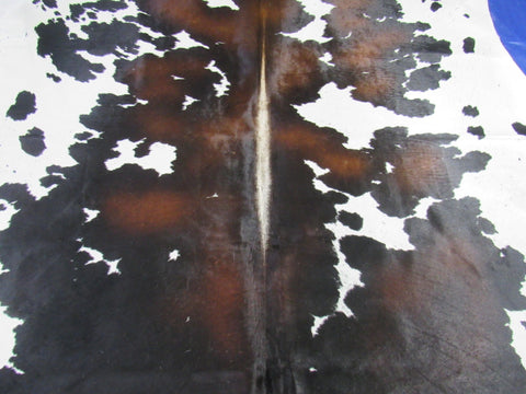 Spotted Reddish Brown and White Cowhide Rug - Size: 8x6.5 feet O-269