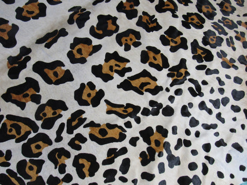 Very Light Background Jaguar Print Cowhide Rug Size: 6 3/4x6 feet O-1003