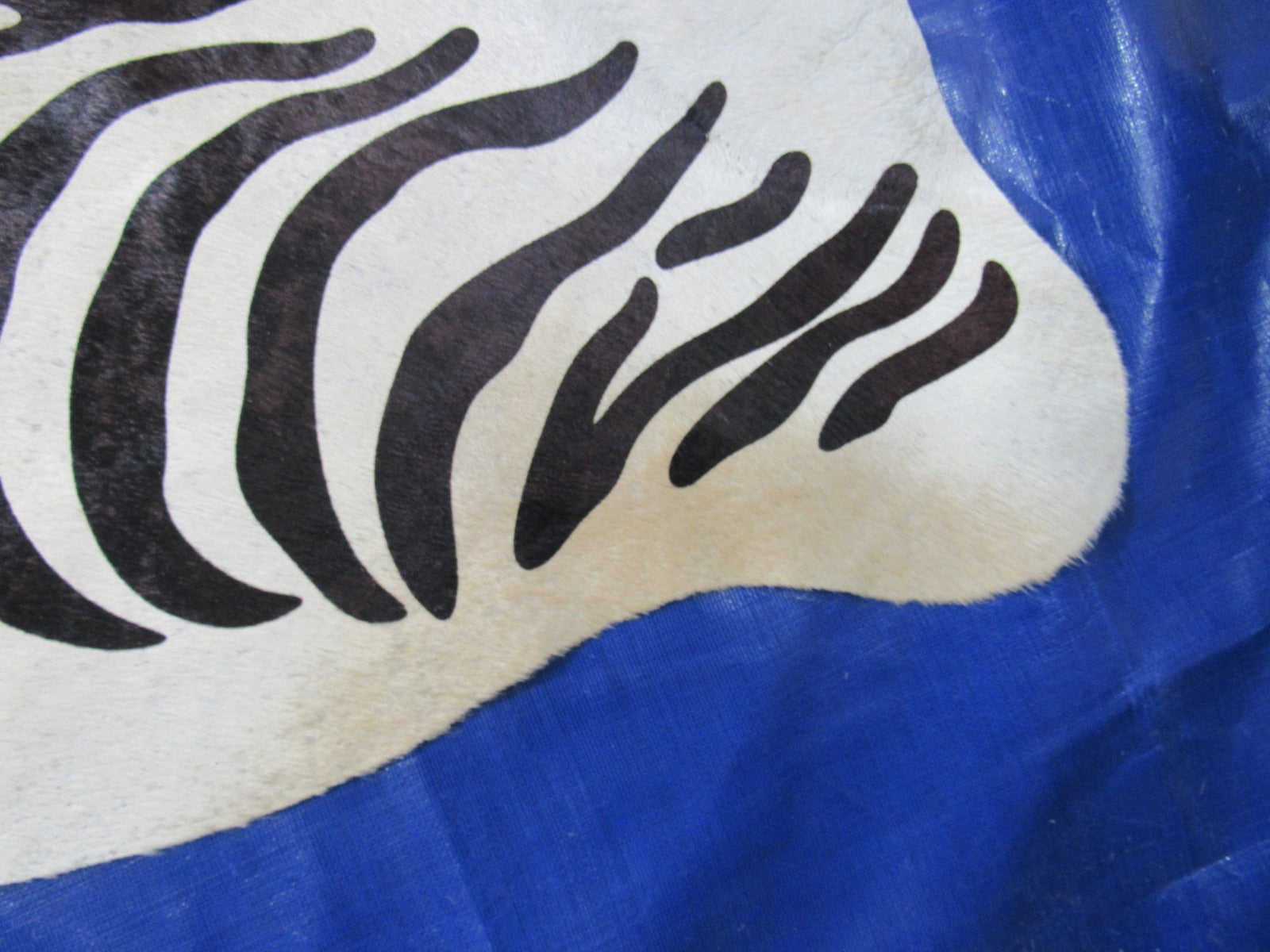 Zebra Print Cowhide Rug (many specs) - Size: 6.5x6 feet K-345