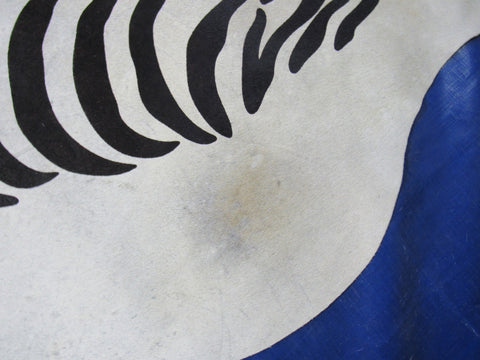 Zebra Print Cowhide Rug (neck has some yellow lines) Size: 7x6.2 feet M-1598