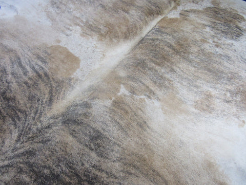 Gorgeous Marble Like Brindle Tricolor Cowhide Rug Size: 7.5x6.2 feet O-1195