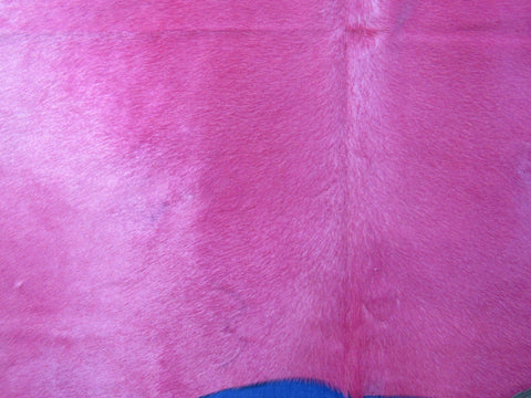 Dyed Pink Cowhide Rug - Size: 7.5x6.5 feet C-1745