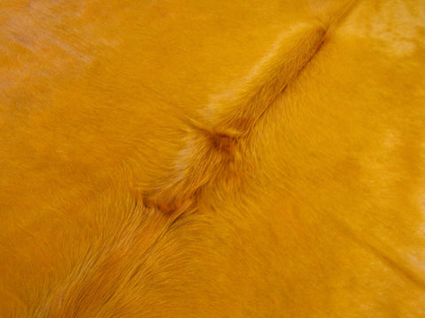 Dyed Orange Cowhide Rug - Size: 7x6 feet C-1747