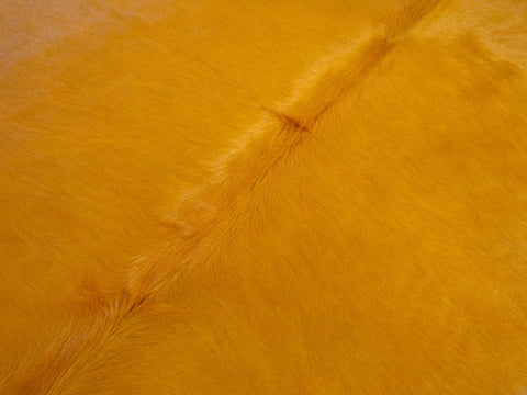 Dyed Orange Cowhide Rug - Size: 8x7 feet C-1748