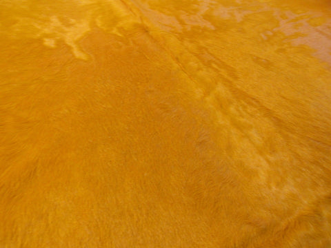 Dyed Orange Cowhide Rug - Size: 7x6.5 feet C-1749