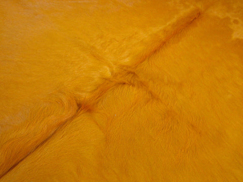 Dyed Orange Cowhide Rug - Size: 7x6.5 feet C-1749