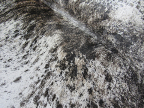 Gorgeous Grey Speckled Tricolor Cowhide Rug - Size: 7.2x6.7 feet O-1199