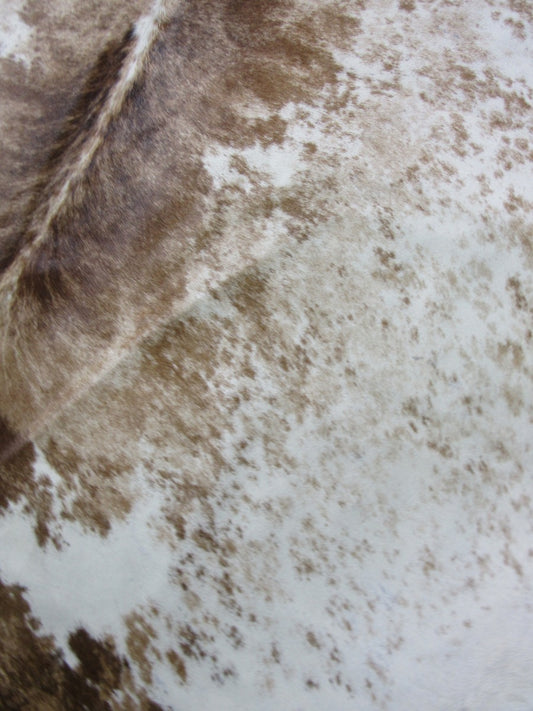 Gorgeous Speckled Beige Brindle Cowhide Rug Size: 7.5x6 feet O-281