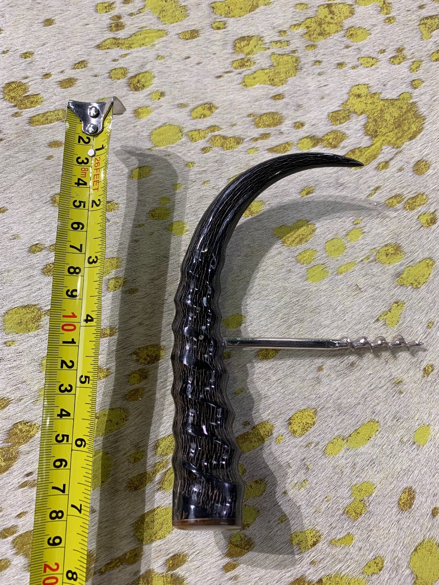 1 Springbok Horn Cork Screw, Wine Bottle Opener - Average Size: 7 inches long